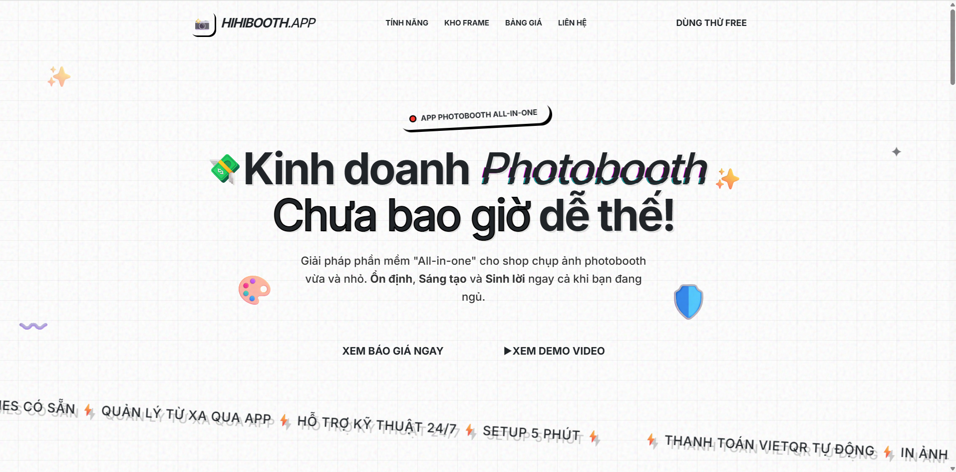Screenshot of App Chụp Photobooth Tự Động - Giải pháp Photobooth thương mại tự động hóa 100% quy trình kinh doanh và kiếm tiền cho các chủ shop, studio.